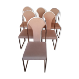 Chaises de salon vintage en laiton de belgo chrome, 1970s