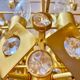 Brutalist Palwa crystal and gilt chandelier, 1960s
