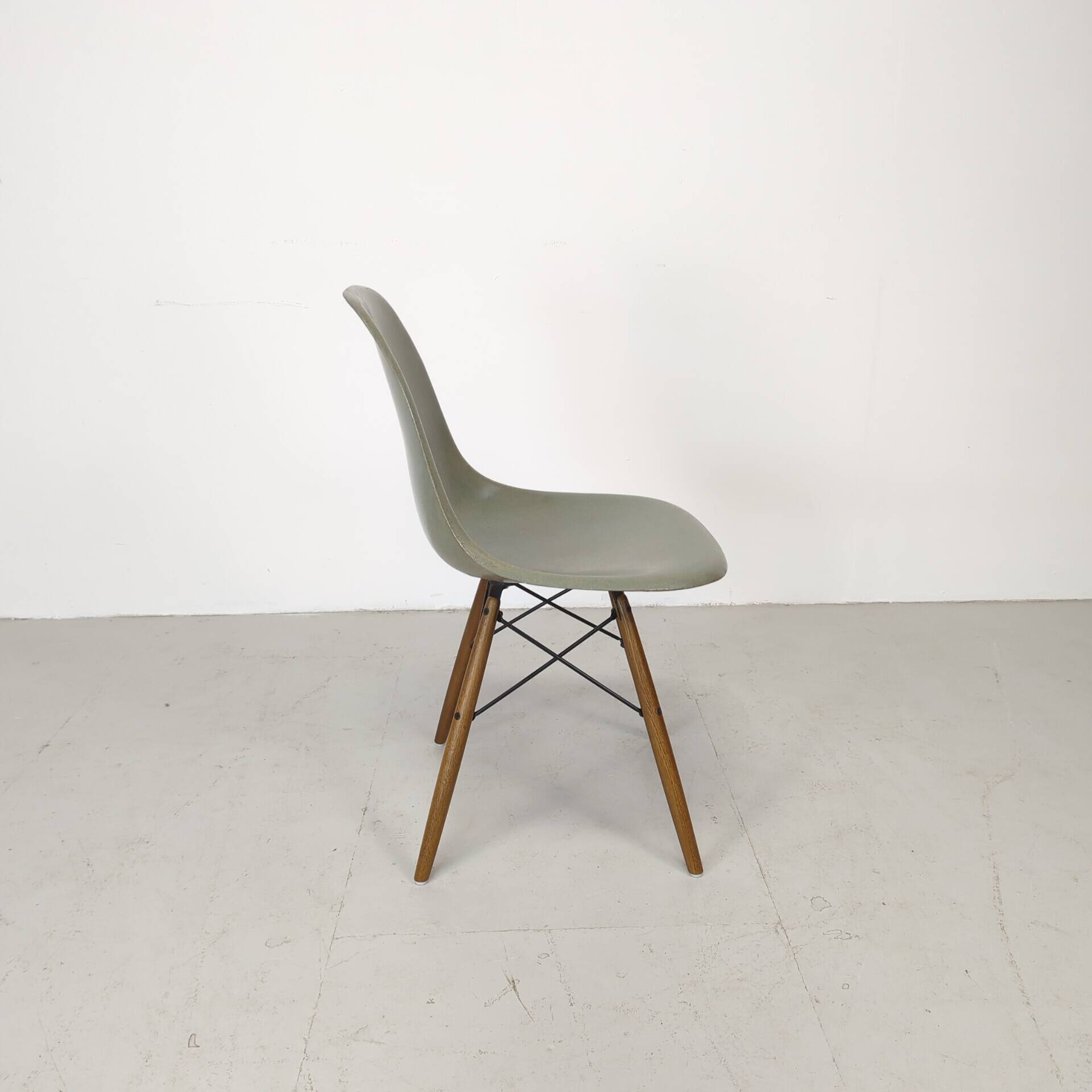 Eames Herman Miller DSW side chair in seafoam green