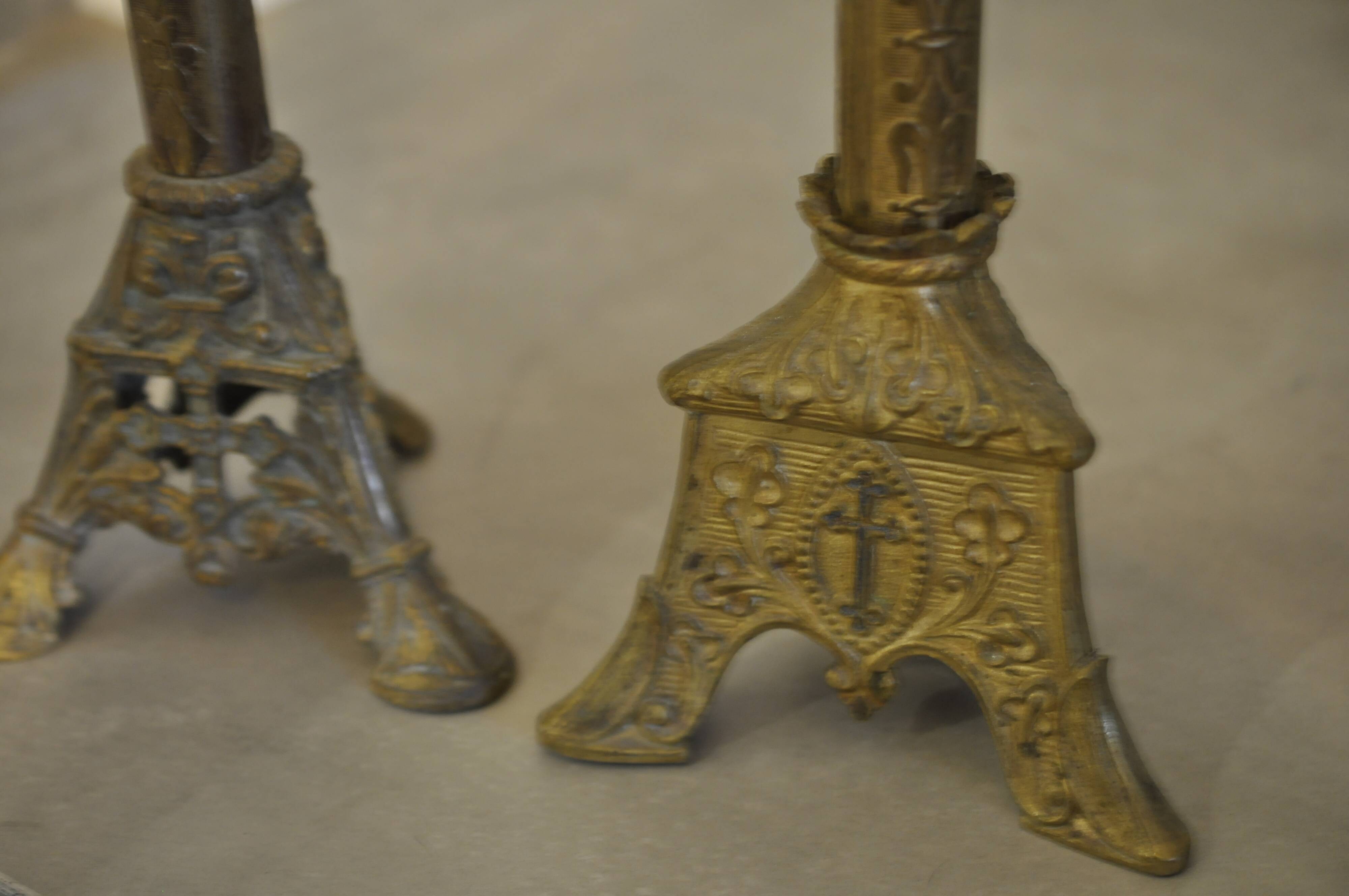 Pair of church candleholders