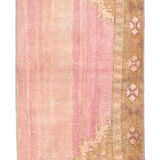 2x7 pink and brown turkish runner rug, 204x58cm