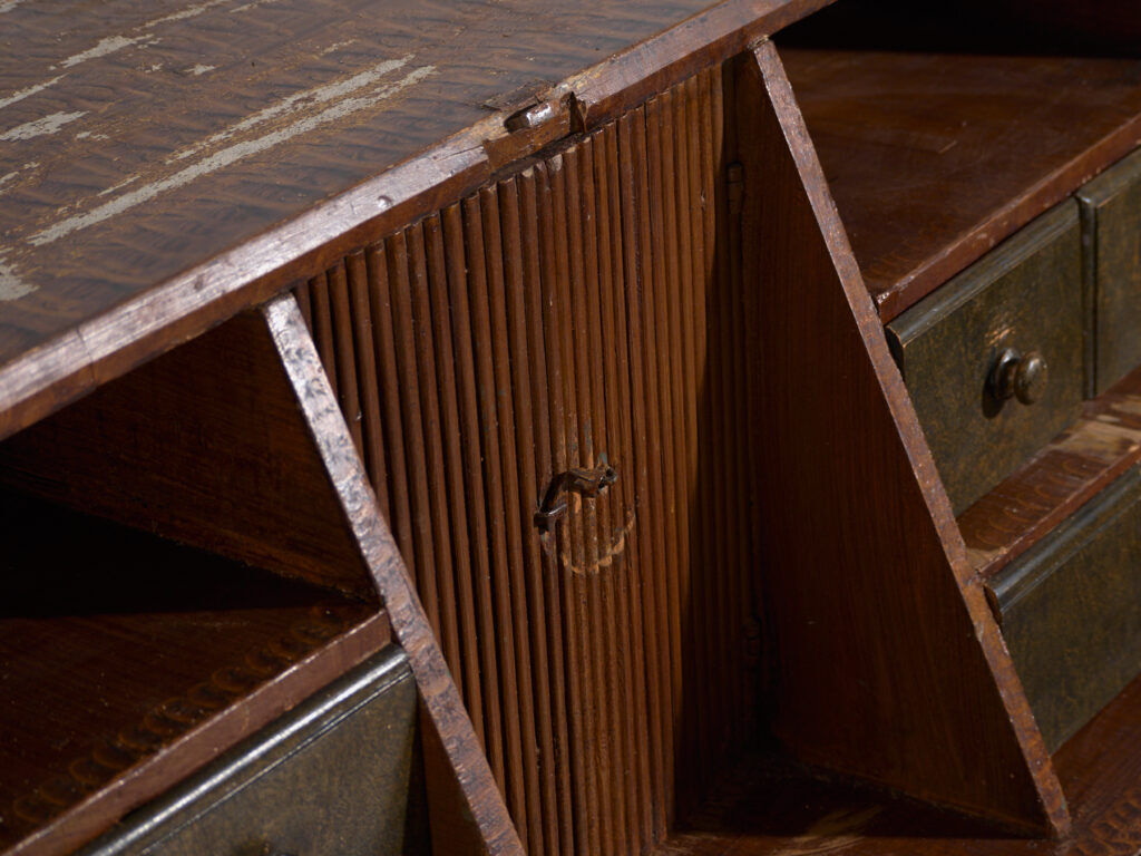 Swedish drop-leaf desk, antique – Scandinavian folk furniture – year 1783