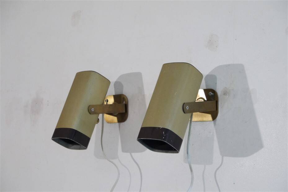 Metal and brass wall lights 1970