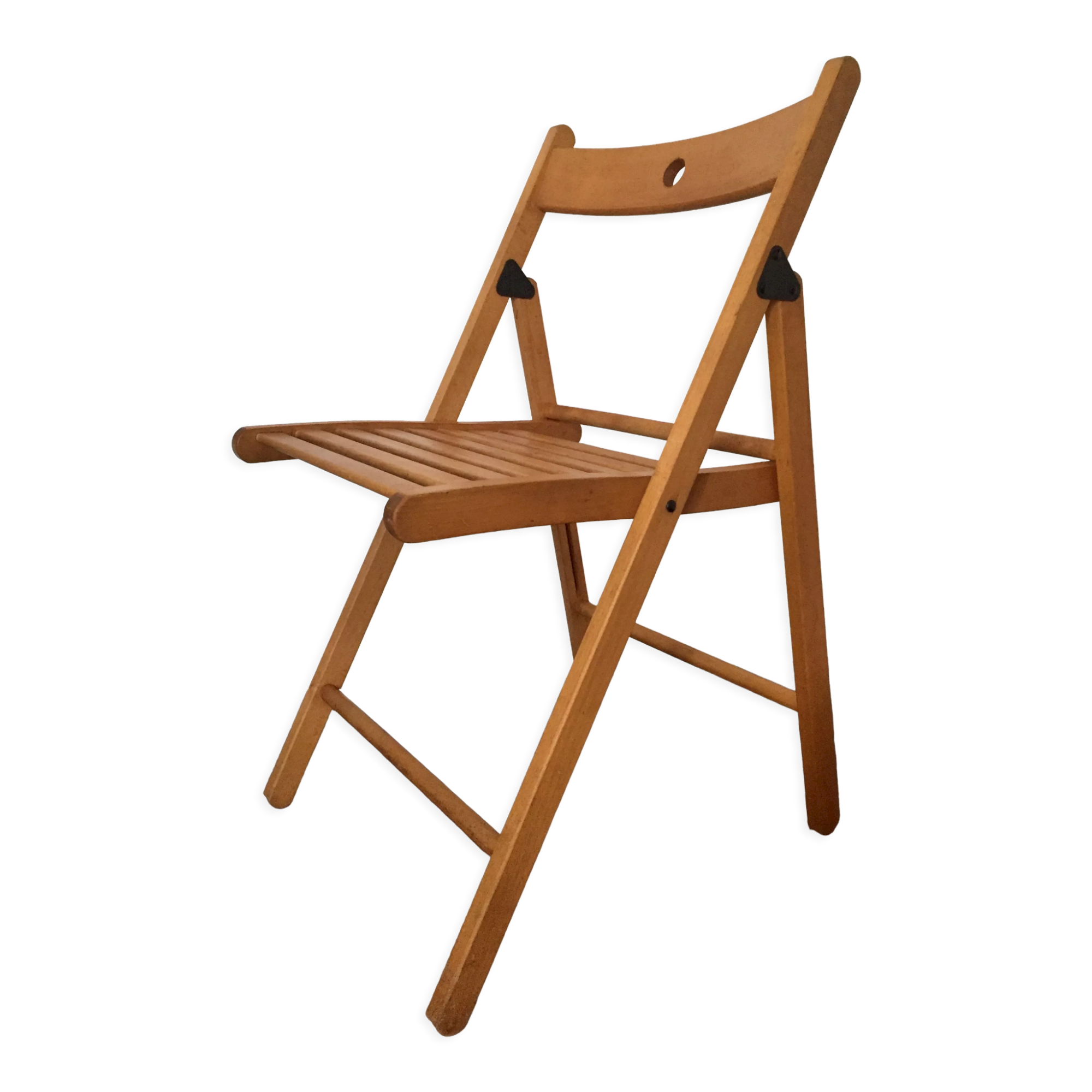 2 folding wooden chairs