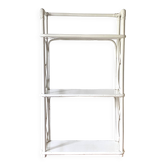 Vintage white lacquered rattan shelf