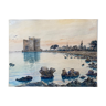Watercolor Joséphine Vernay Ile St Honorat Cannes "Quiet in the evening" Marine