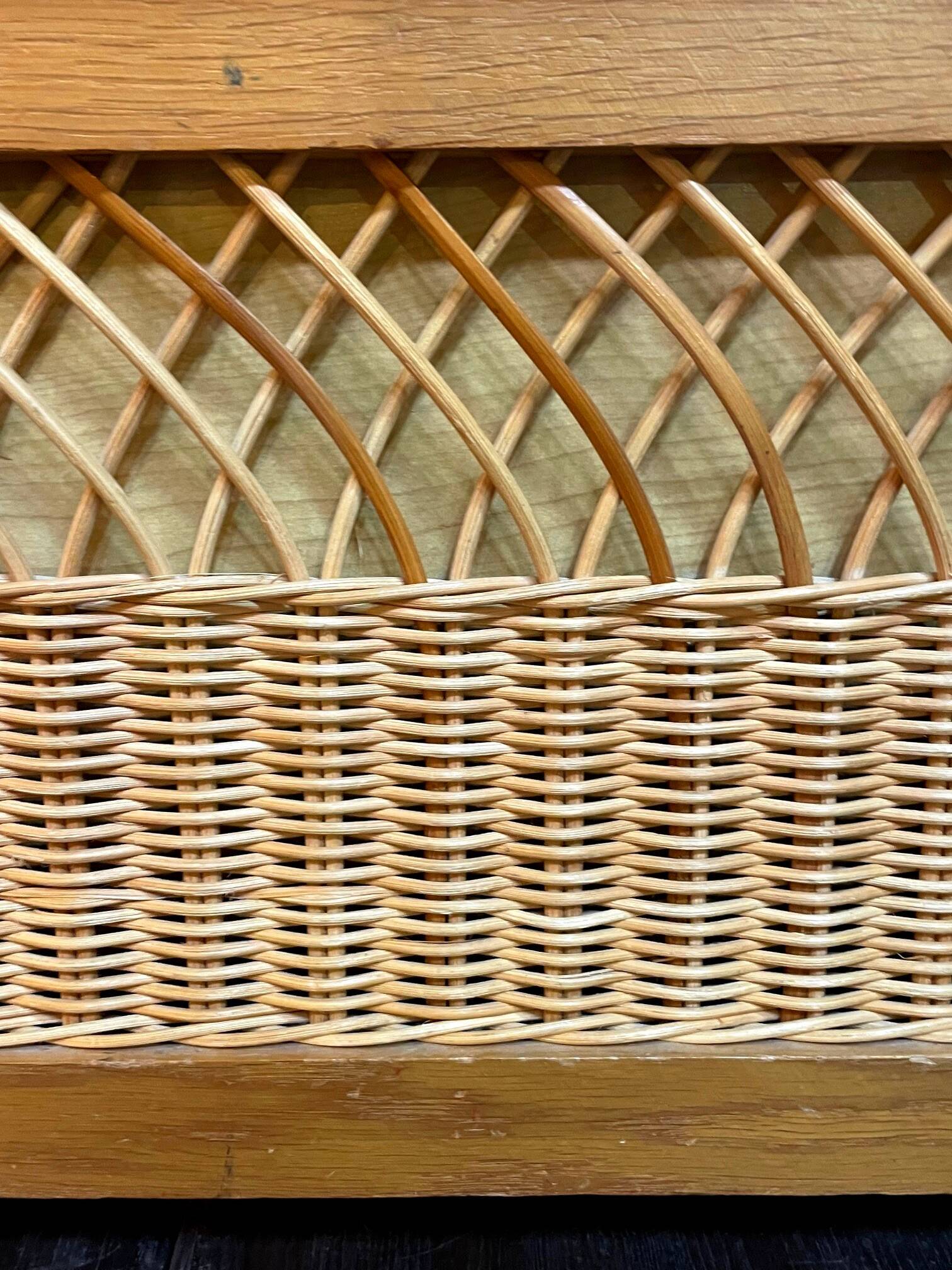 Vintage 1960s rattan toy chest