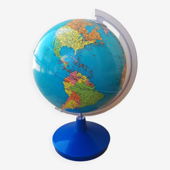 Terrestrial globe vintage world map 1980