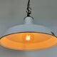 Industrial White Enamel Factory Pendant Lamp from Quadrangle Mfg. Co.,1960s