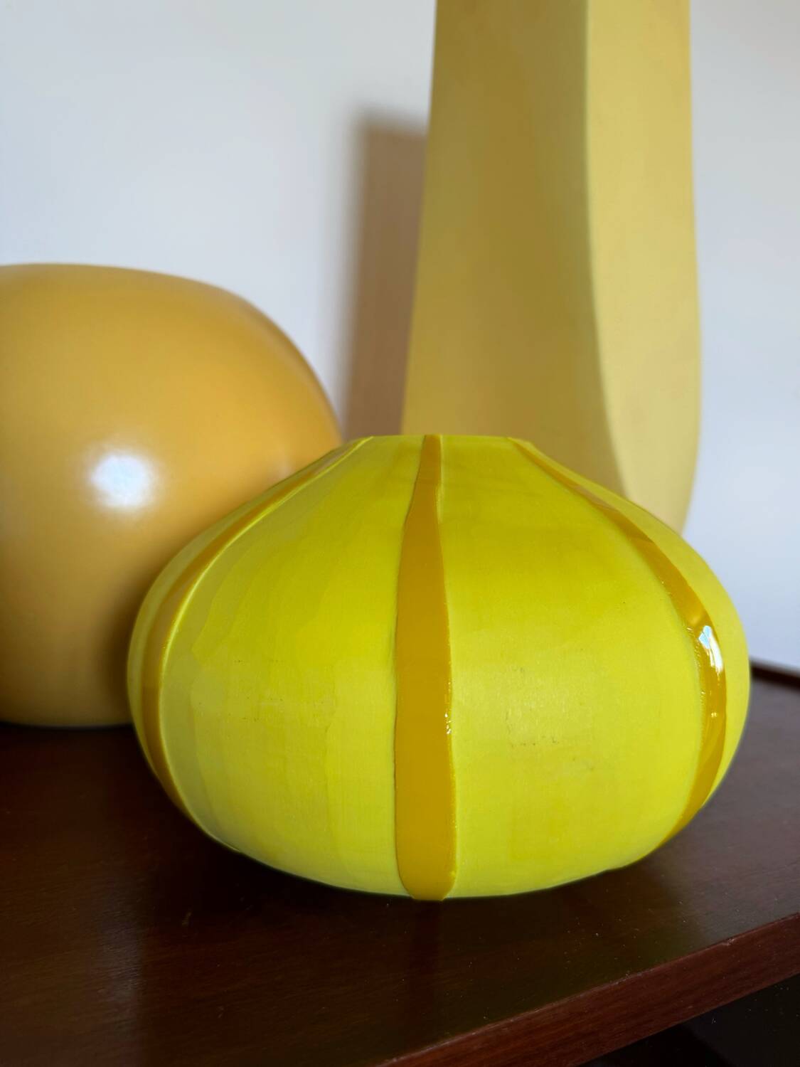 Art Deco yellow glass paste vase