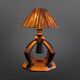 Lampe de table Wabi Wabi fabriquée à la main avec abat-jour en raphia, Pays-Bas, années 1930