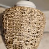 Pair of vintage braided rope bedside lamps