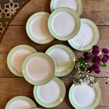 Set of 12 mint and gold dessert plates - L'amandinoise