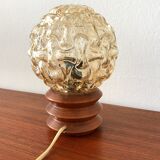 Vintage wooden lamp and glass globe