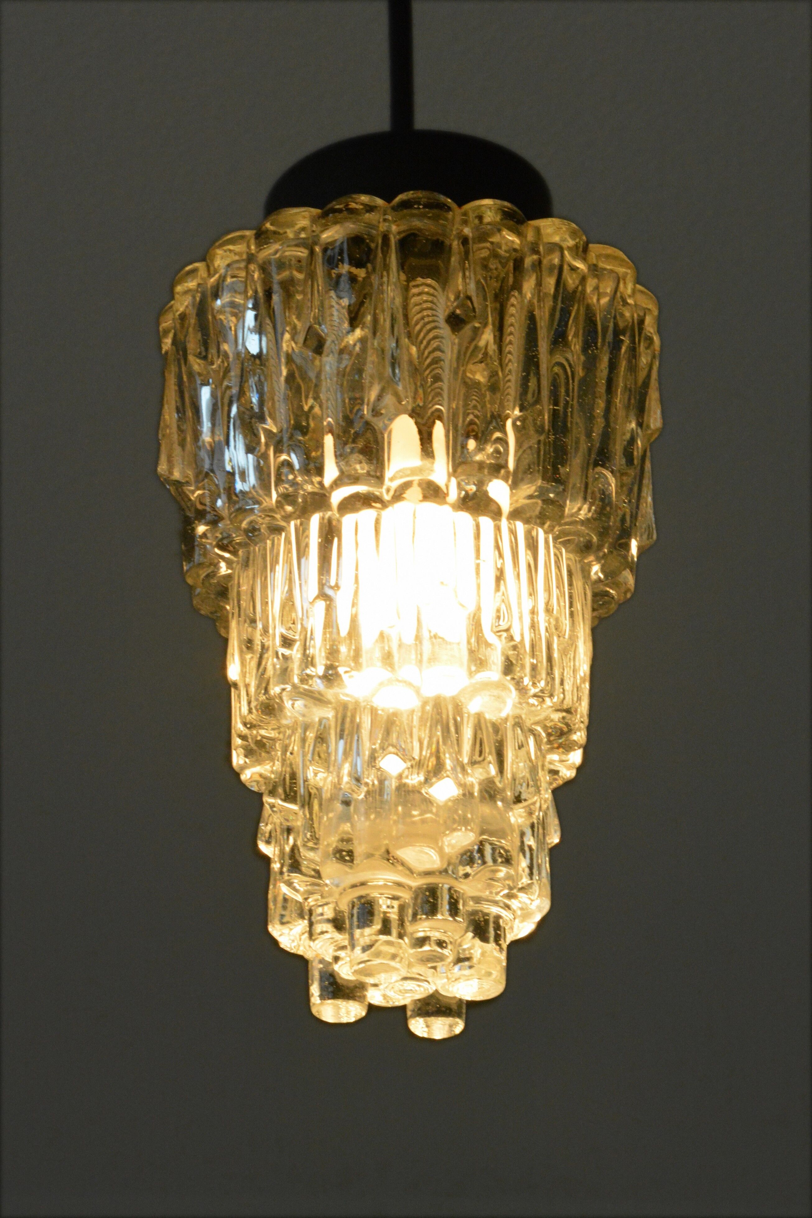 Glashütte Limburg hanging lamp, 60s