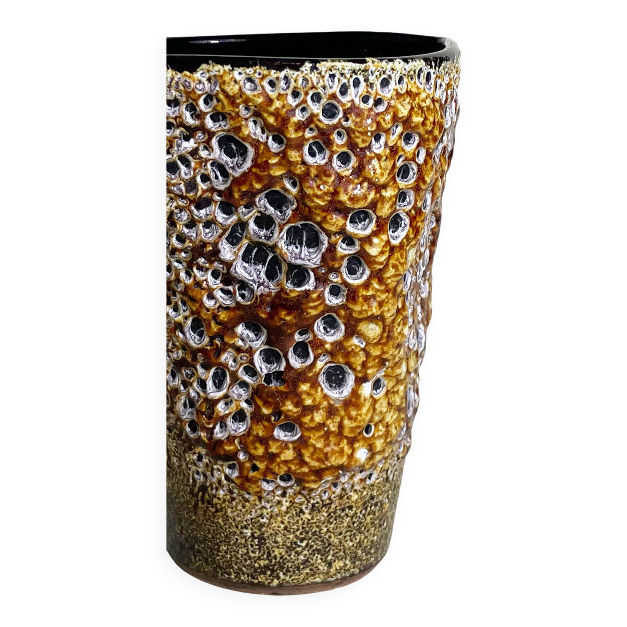 Honey Enamel Vase with Coral Effect