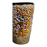 Honey Enamel Vase with Coral Effect