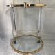 Rolling trolley in altuglas brass and glass
