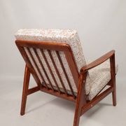 Scandinavian Vintage Armchair With Upholstery Bouclè Cushions Mid Century Design
