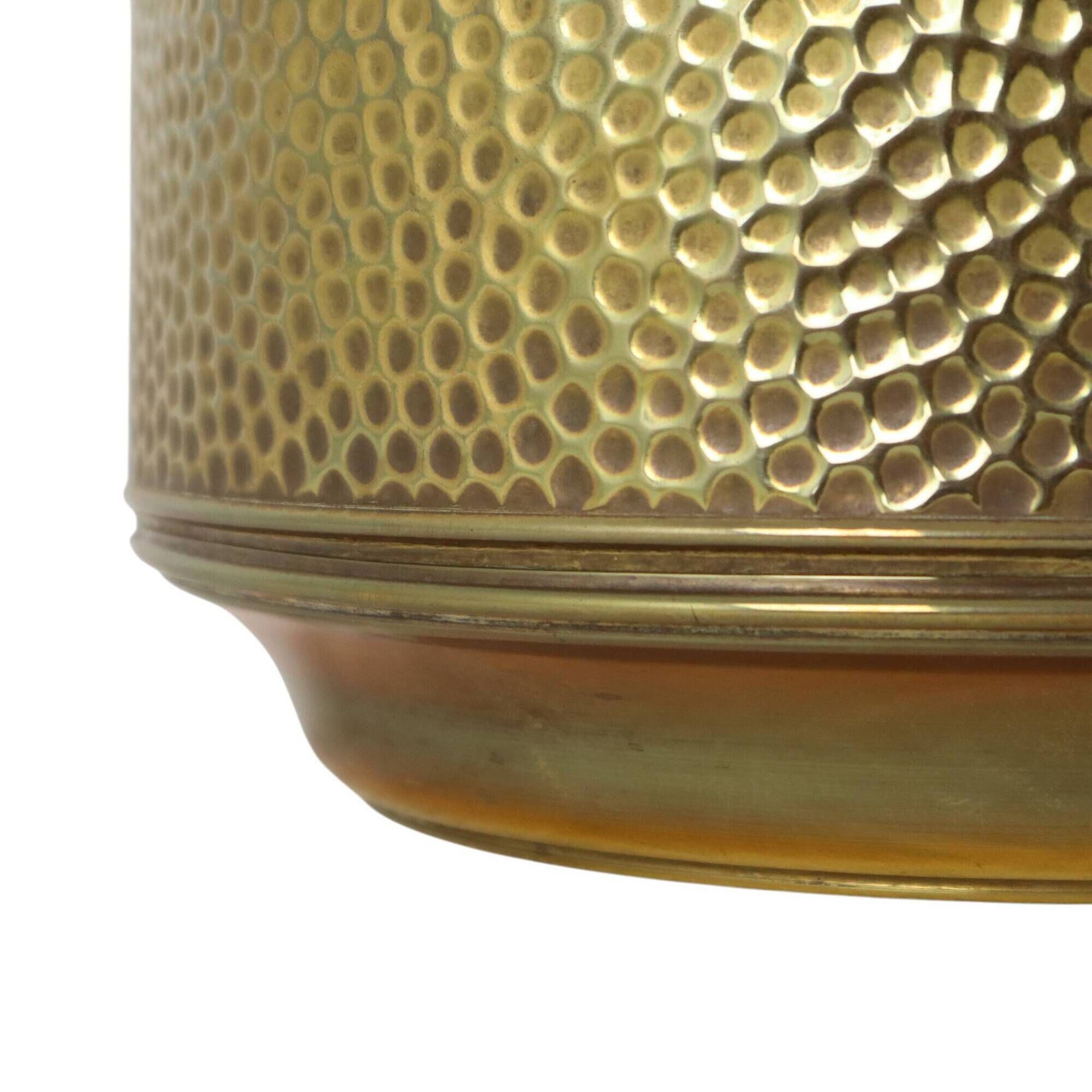 Large Brass Jardinière / Firewood Bin with Repoussé Work