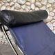 Cassina LC4 chaise longue by Le Corbusier, Pierre Jeanneret & Charlotte Perriand in blue leather.