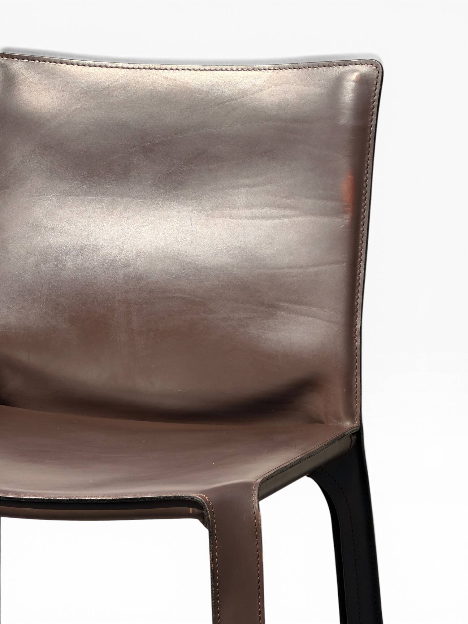 CAB 412 chair by Mario Bellini, Cassina, vintage brown saddle leather.