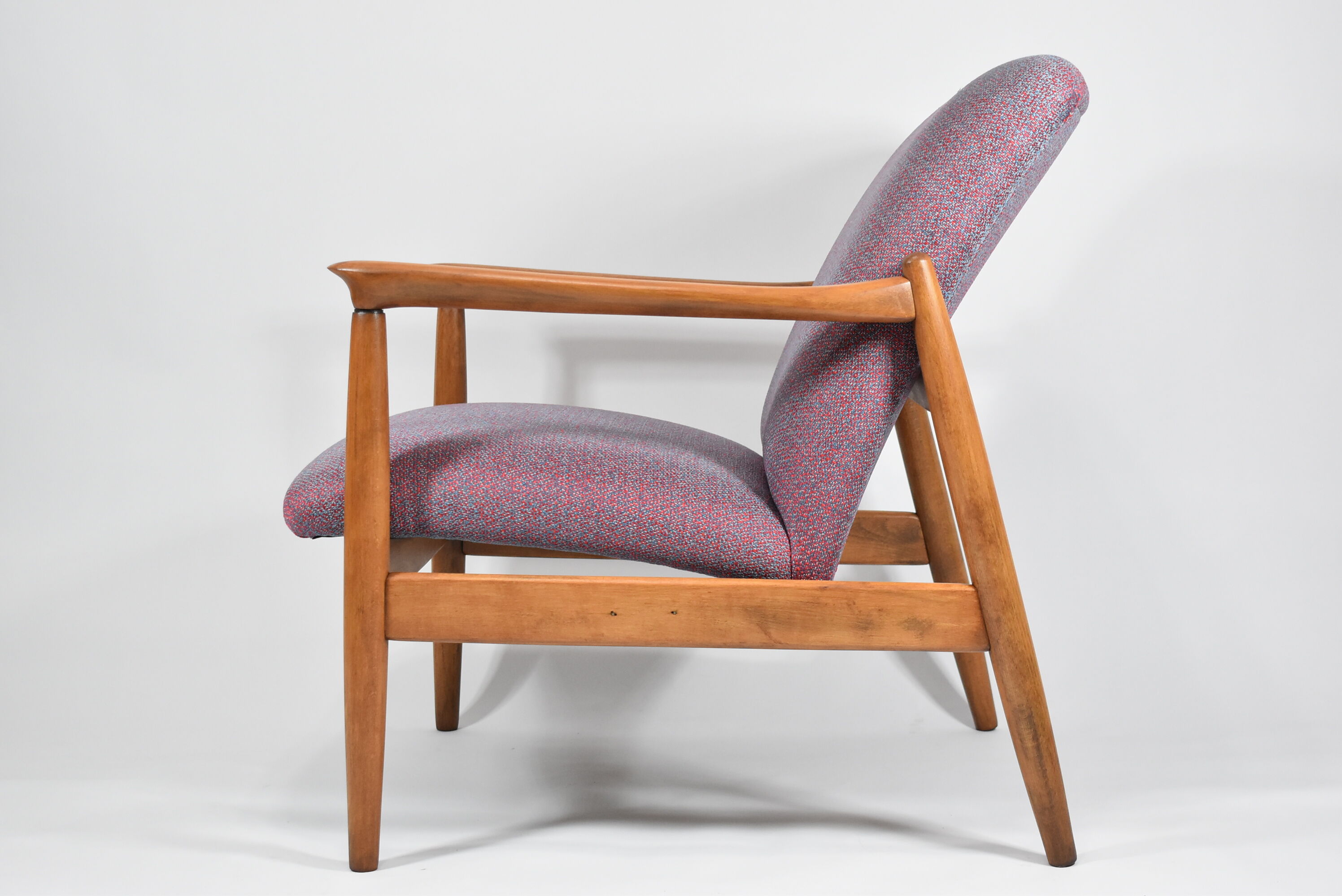 Original armchair GFM-64, 1960s, designer E. Homa, blue orange purple