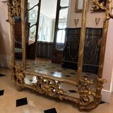 Large Louis XV style gilded wood mirror, late 18th century
