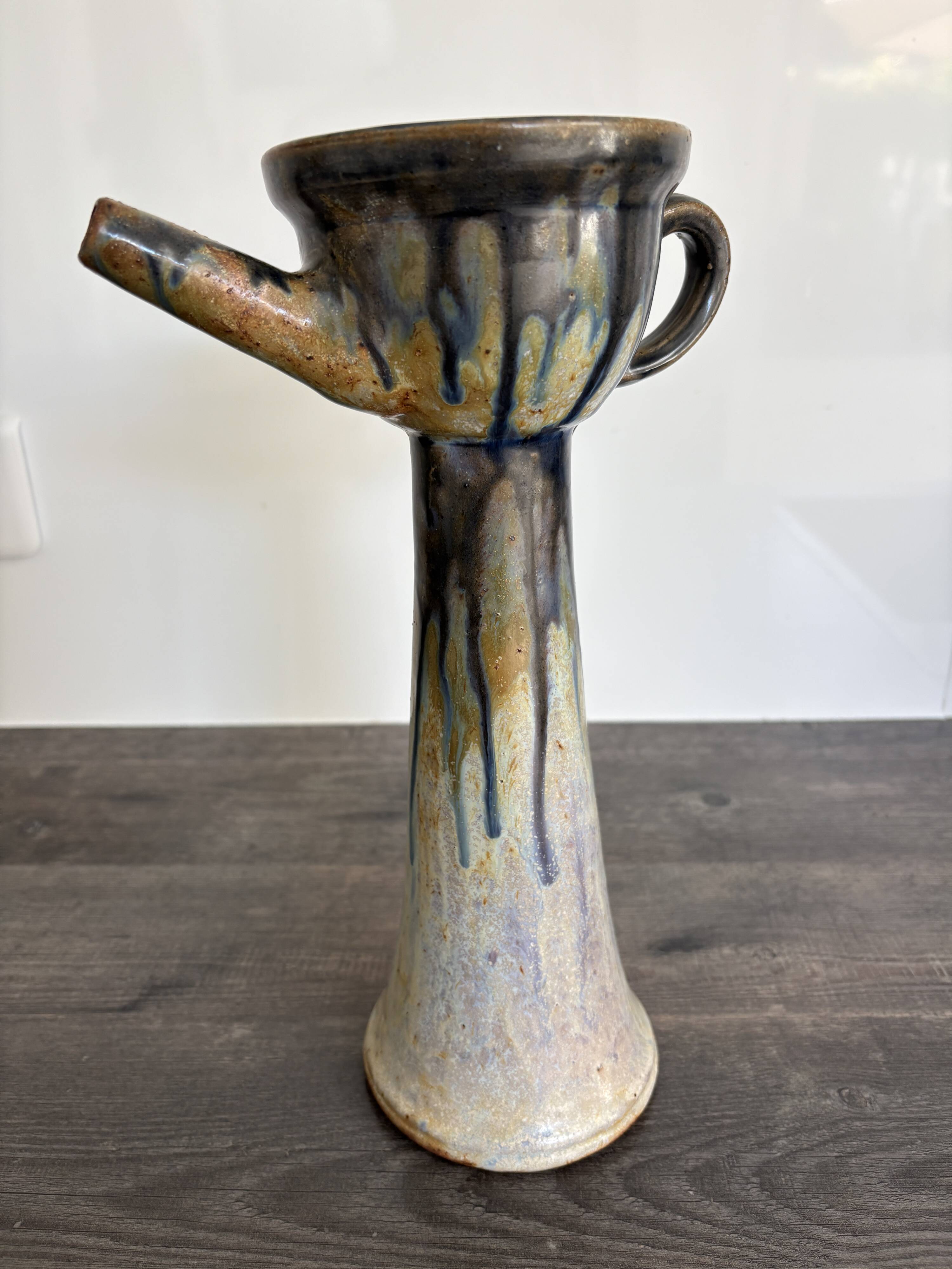 Bougeoir / Pied de lampe en céramique émaillée