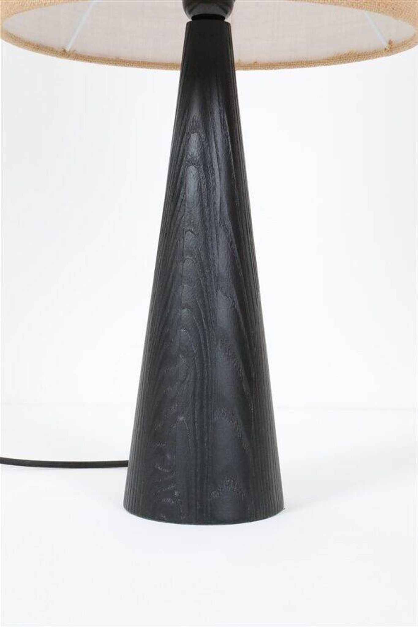 Rare black Theodor Skjøde Knudsen table lamp / Skjern / Mid-century Danish modern design / 1960s / 1970s