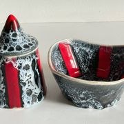 Vintage LUC VALLAURIS Ceramic Sugar Bowl