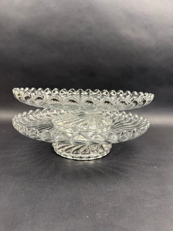 Baccarat, pair of compotiers, fruit bowls model Bamboo