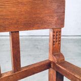 Dutch Modernist Carved Oak Side Chair, 1920s