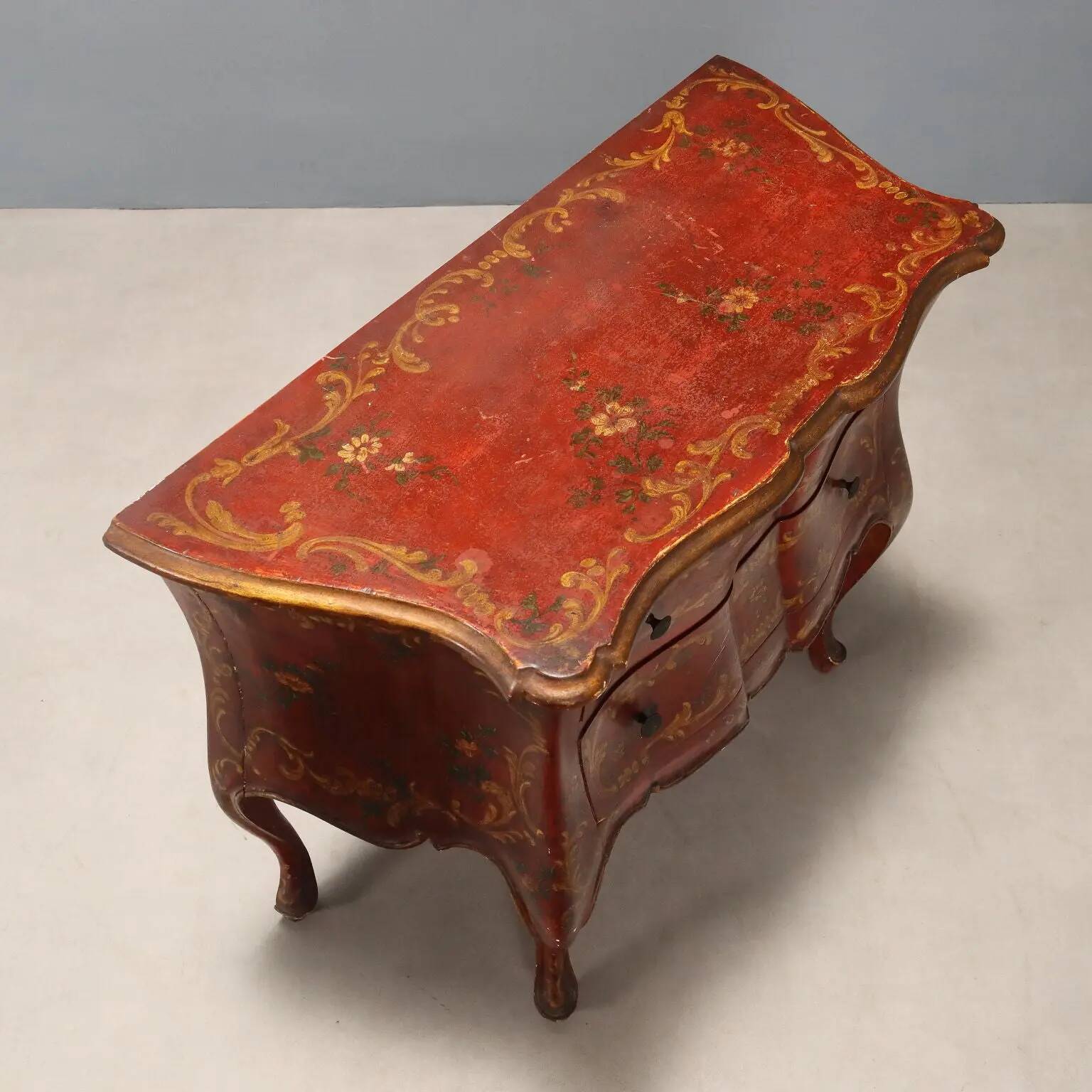 Commode ancienne style baroque vénitien Italie XIXe siècle