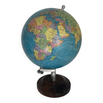 Large vintage 1985 terrestrial globe Taride wood - 38 cm