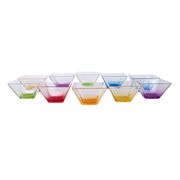 Set of square glass bowls, Italian design, 1980s, made in Italy