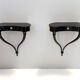 Pair of Black Wall-Mounted Console Tables / Nightstands attr. to Ulrich