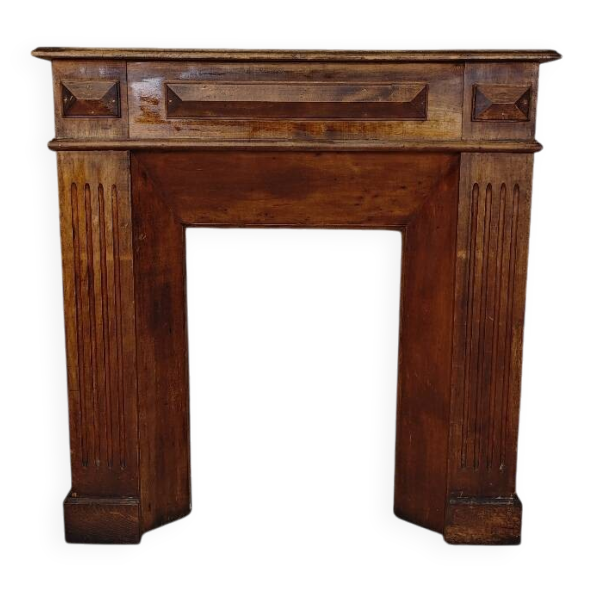 Wooden fireplace mantel
