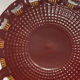 Burgundy and gold openwork plate in ceramic from Saint-Clement, 1950s.