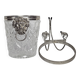 Lion head champagne bucket and its stand 20th century