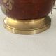 Ice Bucket, Enamel Red and Gold French Brass Champagne Cooler, Vintage