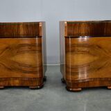 1940s pair of Art Deco bedside tables, Czechoslovakia