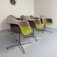 Lot of 6 plastic armchair chairs design Eames VITRA La fonda gray base