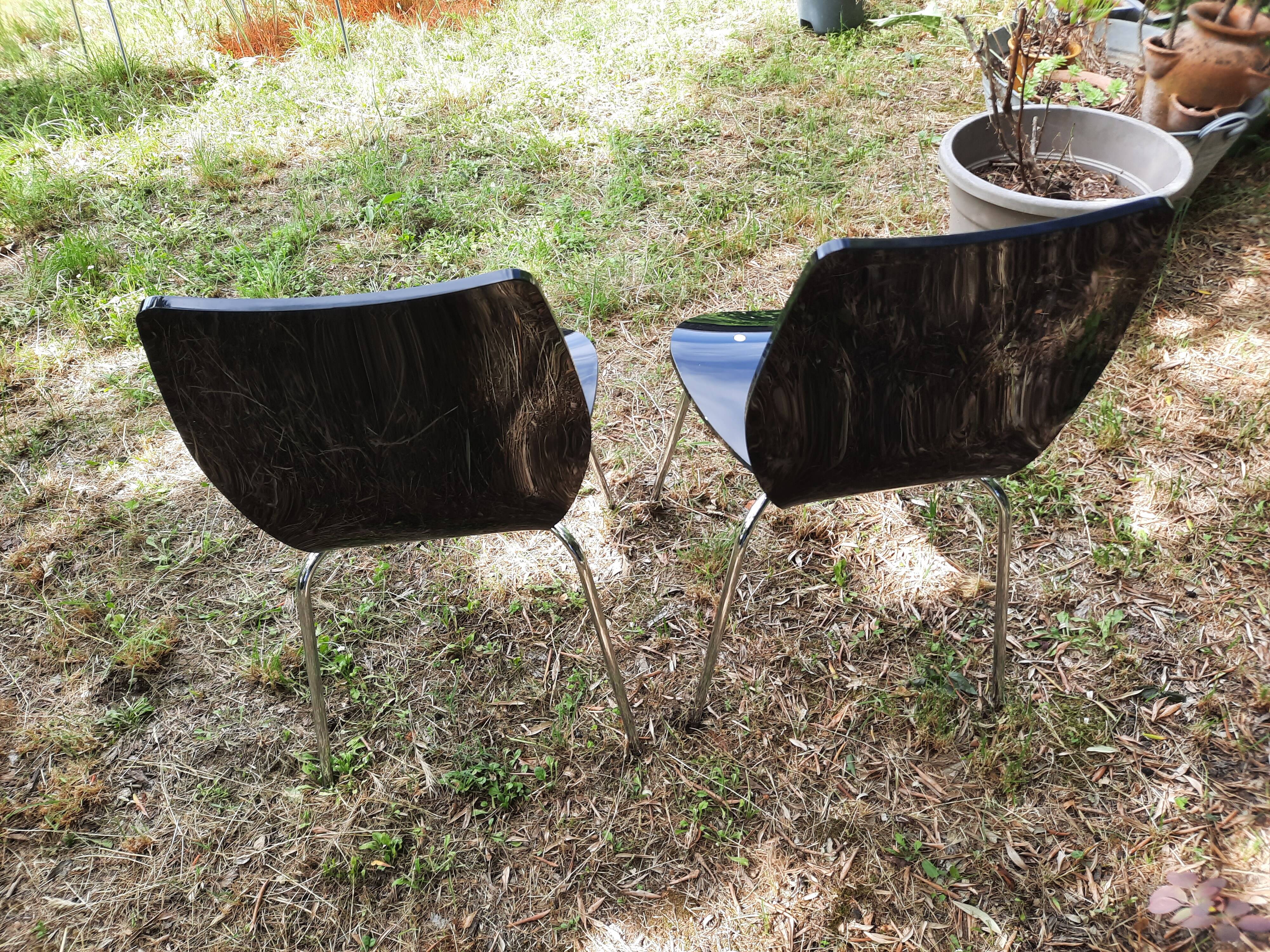 Lot de 2 chaises plexiglas vintage