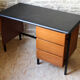 Desk 60s in metal wood and imitation leather