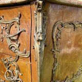 Commode marqueterie & bronze style Louis XV