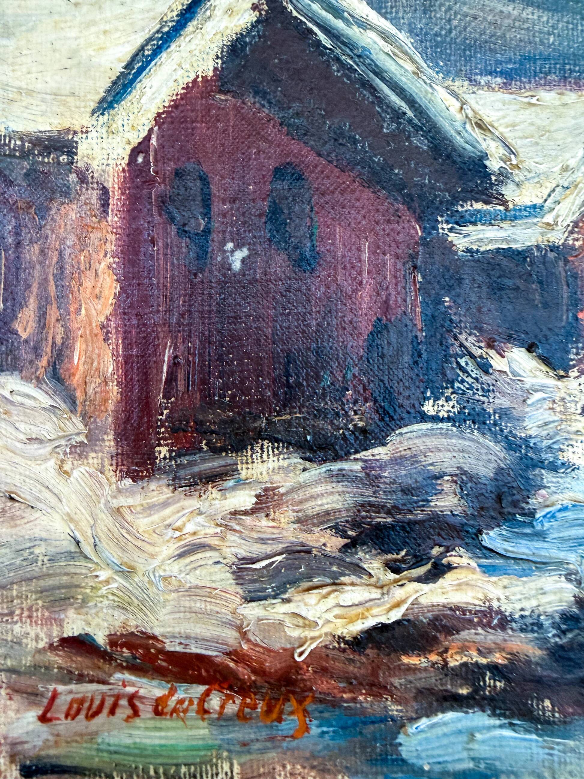 Alpine valley landscape in winter