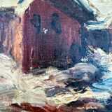 Alpine valley landscape in winter