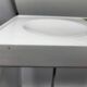Robin day side table by Habitat in white lacquered metal and Vintage wood