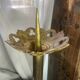 Pair of candlesticks in bronze and brass